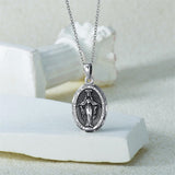 Sterling Silver Virgin Mary Goddess Amulet Pendant Necklace