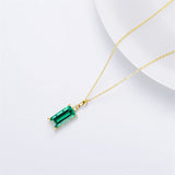 14K Real Gold Emerald Necklace for Women with Natural Diamond Emerald Jewelry Gifts for Mom Wife