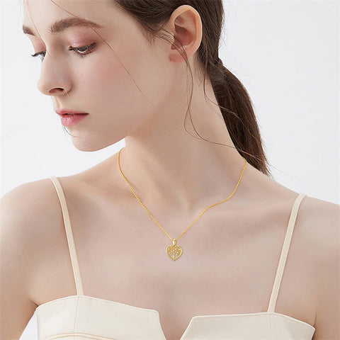 14K Gold Moissanite Tree of Life Pendant Necklace