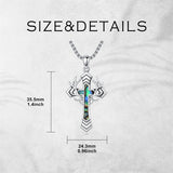 Sterling Silver Wooden Cross Pendant Necklace