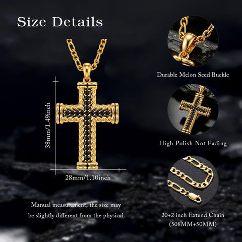 14K Gold  Plated Cross Necklace Simple Religious Jewelry Gift