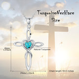14K Gold Plated Turquoise Cross Pendant Necklace Western Jewelry for Women