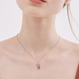 Sterling Silver Butterfly Glove Fight Sunflower Pink Ribbon Pink Breast Cancer Awareness Pendant Necklace