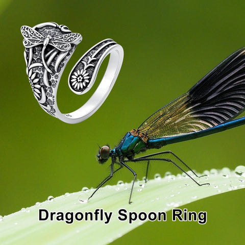 Sterling Silver Turquoise Hummingbird Butterfly Sunflower Adjustable Spoon Ring