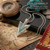 Malachite Turquoise Arrow Pendant Necklace for Men