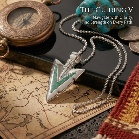 Malachite Turquoise Arrow Pendant Necklace for Men