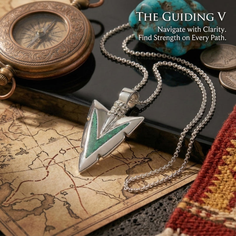 Malachite Turquoise Arrow Pendant Necklace for Men