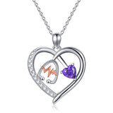 10K 14K 18K Gold Heart Birthstone Personalized Engraved Stethoscope Pendant Necklace