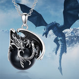 Sterling Silver Viking Dragon Eagle Wolf Animal Pendant Necklace for Men