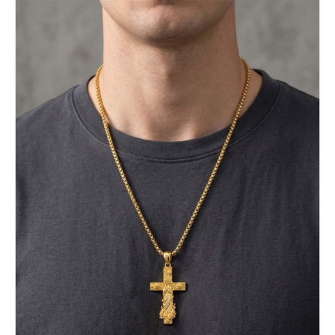 St Michael St Benedict  St Christopher Virgin MaryPendant Necklace 14K Gold Plated Christian Catholic Jewelry