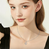 10K 14K 18K Gold Personalized Birthstone Engraved Heart Pendant Necklace