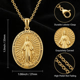 Patron Saint Medal Gold Plated Catholic Pendant Christian Religious Necklace Amulet Jewelry