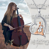 Sterling Silver  Cello Violin Necklace Music Gifts for Women Girl Daughter