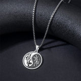 Sterling Silver Yin Yang Wolf Dragon Scorpion Tiger Wolf Phoenix Pendant Necklace