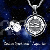 Sterling Silver Oxidation12 Zodiac Pendant Necklace