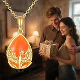 10K 14K 18K Yellow Gold  Phoenix Pendant Necklace for Women