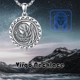 Sterling Silver 12 Zodiac Astrology Horoscope Pendant Necklace
