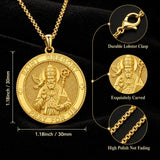Patron Saint Medal Gold Plated Catholic Pendant Christian Religious Necklace Amulet Jewelry
