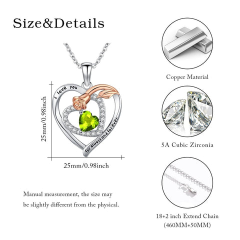 14K Gold Plated  Birthstone Rose Flower Necklaces for Women