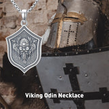 Sterling Silver Viking Raven Bear Odin Wolf Pendant Necklace for Men
