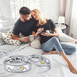 Sterling Silver Adjustable Mountain Couple Rings Set