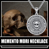 Sterling Silver Gothic Skull Memento Mori Pendant Necklace