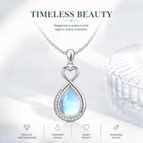 Sterling Silver Teardrop Gemstone Rose Butterfly Infinity Heart Necklace for Women