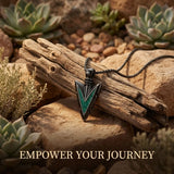 Malachite Turquoise Arrow Pendant Necklace for Men