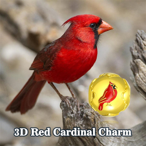 Sterling Silver Red Cardinal Bird Charm Beads