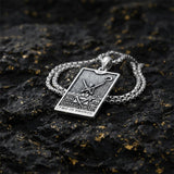 Sterling Silver Lovers Hierophant Magician Three of Swords Wheel of Fortune SkeletonTarot Card Pendant Necklace