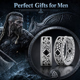 14K Gold Plated  Cubic Zircon Norse Viking Runes Hoop Earrings Viking Jewelry Gift for Men