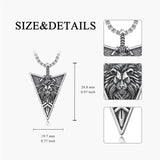 Sterling Silver Viking Dragon Eagle Wolf Animal Pendant Necklace for Men