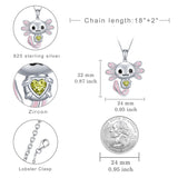 Axolotl Necklace 925 Sterling Silver Axolotl Pendant Cute Animal Jewelry Gift for Women Girls Daughter