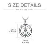 Sterling Silver Earth Swordfish Trident Compass Anchor Pendant Necklace