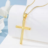 14K Gold Plated Cross Pendant Necklace Faith Jewelry Gift for Women