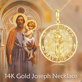 14K Gold St Christopher St Florian St Joseph St Jude St Michael St Patrick Pendant Necklace