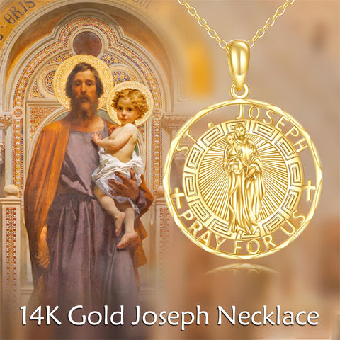14K Gold St Christopher St Florian St Joseph St Jude St Michael St Patrick Pendant Necklace