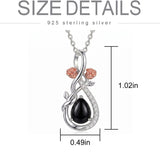Sterling Silver Teardrop Gemstone Rose Butterfly Infinity Heart Necklace for Women