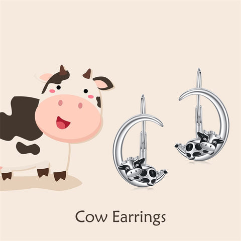 Sterling Silver Cow Leverback Earring