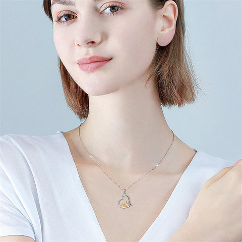 Sterling Silver Duck Pendant Necklace