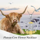 Highland Cow Pendant for Teen Girls Cute Animal Necklace Jewelry Gift