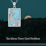 Sterling Silver Turquoise Empress The Lovers  The Moon Wheel Of Fortune The Sun Tarot Card Pendant Necklace