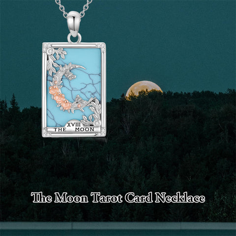 Sterling Silver Turquoise Empress The Lovers  The Moon Wheel Of Fortune The Sun Tarot Card Pendant Necklace