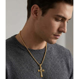 14K Plated Gold Cross Pendant Crucifix Necklace Christian Jewelry Baptism Religious Faith