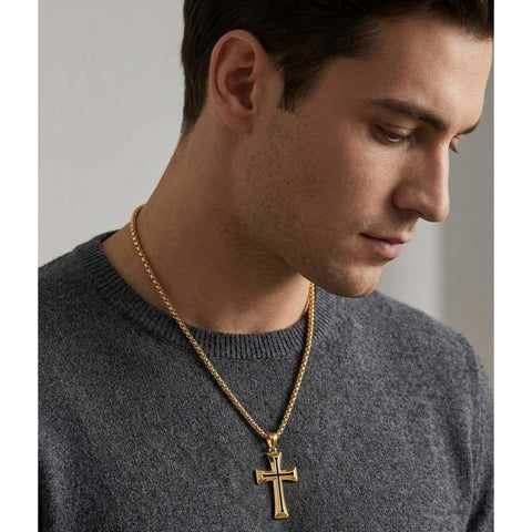 14K Plated Gold Cross Pendant Crucifix Necklace Christian Jewelry Baptism Religious Faith