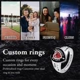Sterling Silver Personalized Birthstone Engraved High School College Class Ring 2026 Graduation Jewelry