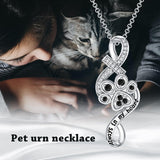 Sterling Silver Paw Print Urn Necklace for Ashes