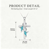 Sterling Silver  Hummingbird Blue Jay Dragonfly Butterfly Cross Necklace Engraved with I Love You Forever
