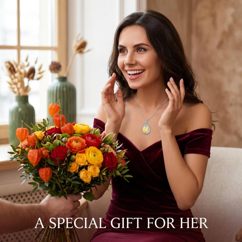14K Gold Plated Teardrop Tree of Life Necklace for Women