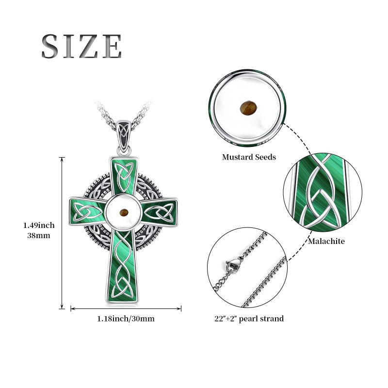 14K Gold Plated Celtic Vikin Cross Pendant Necklace Irish Jewelry Religious Protective Gift
